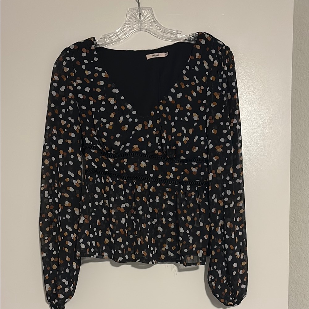 Woman’s Black Sheer Long Sleeve